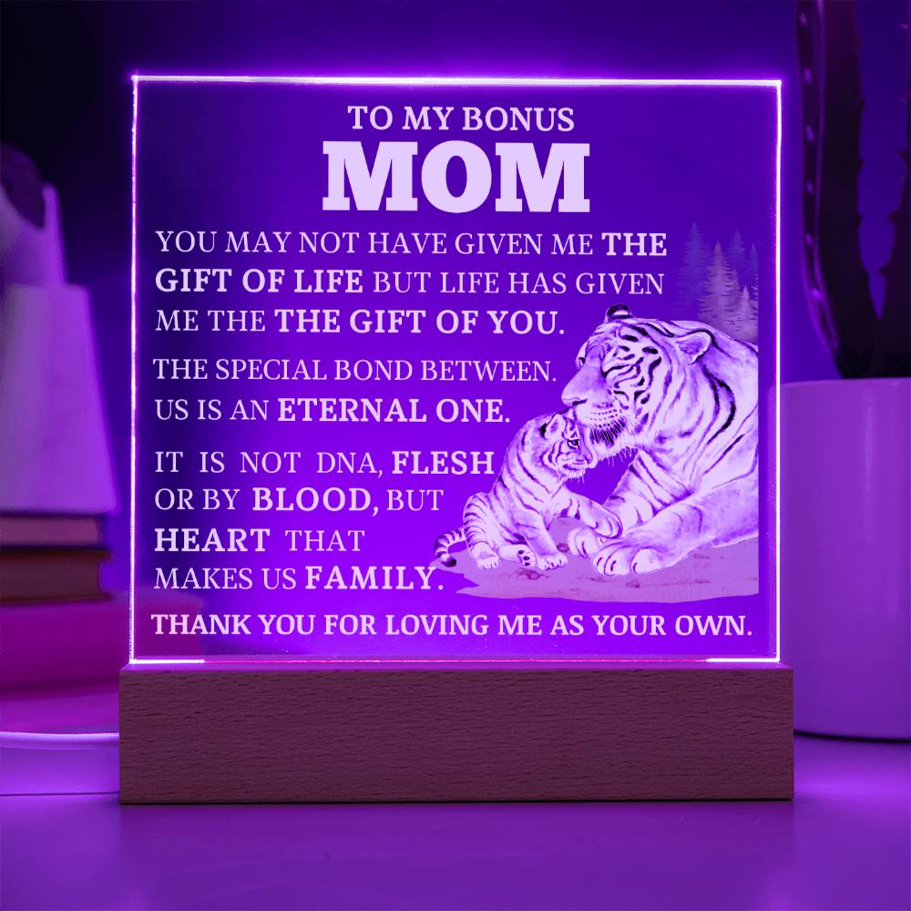 To My Bonus Mom "Gift of You" Acrylic Plaque