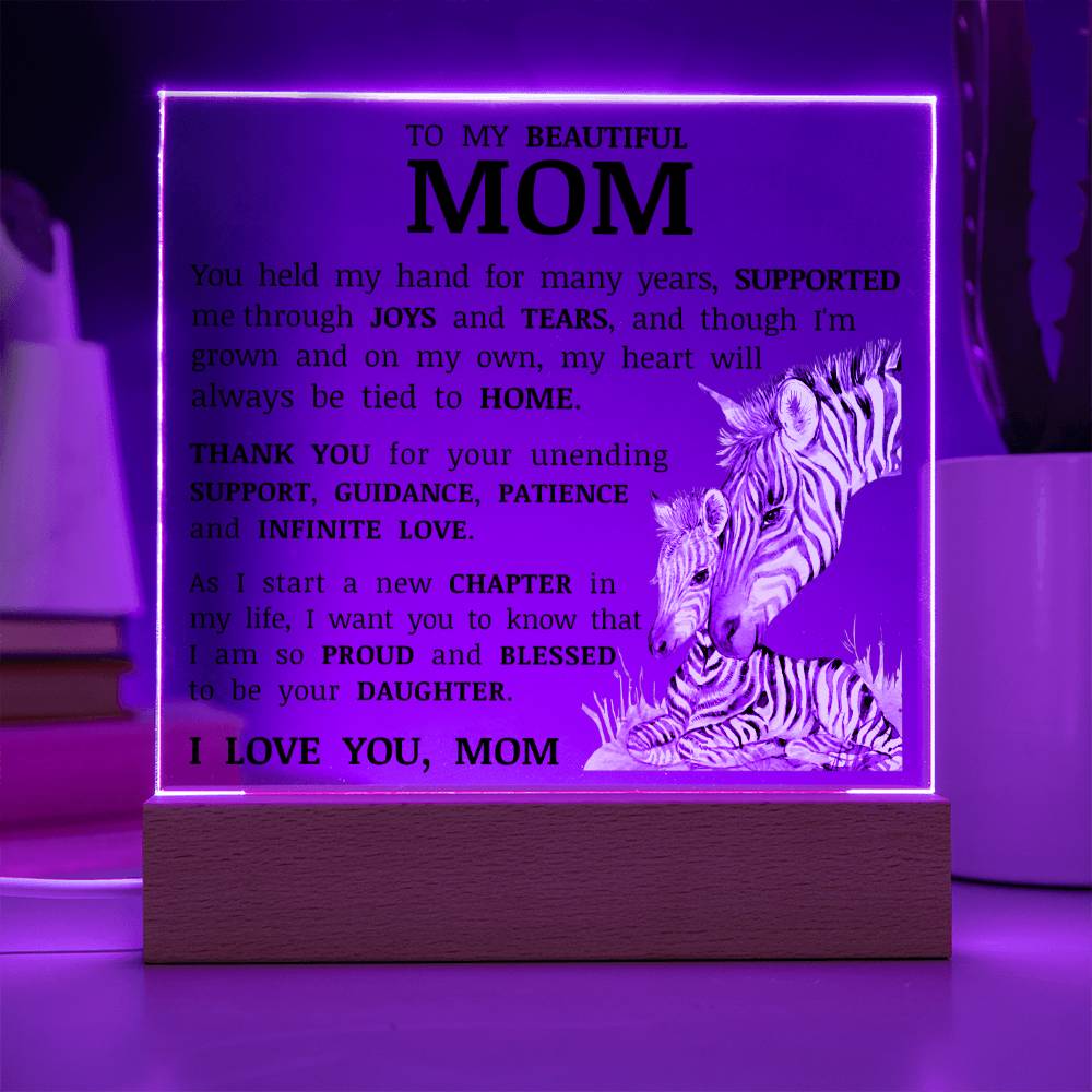 To My Beautiful Mom, Acrylic Plaque