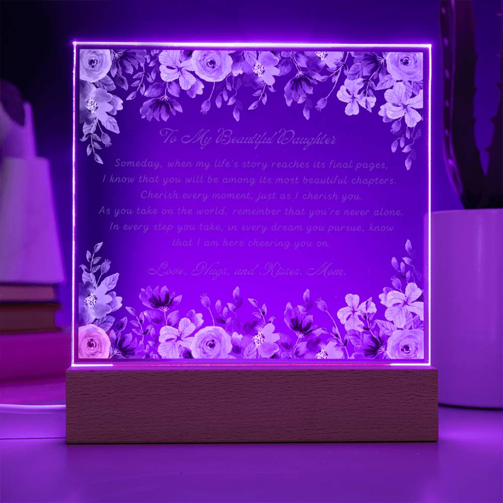 To My Beautiful Daughter Acrylic Plaque, Daughter Gift From Mom, Unique Inspirational Sentimental Gift for Her, Birthday Present Ideas, Home Decor