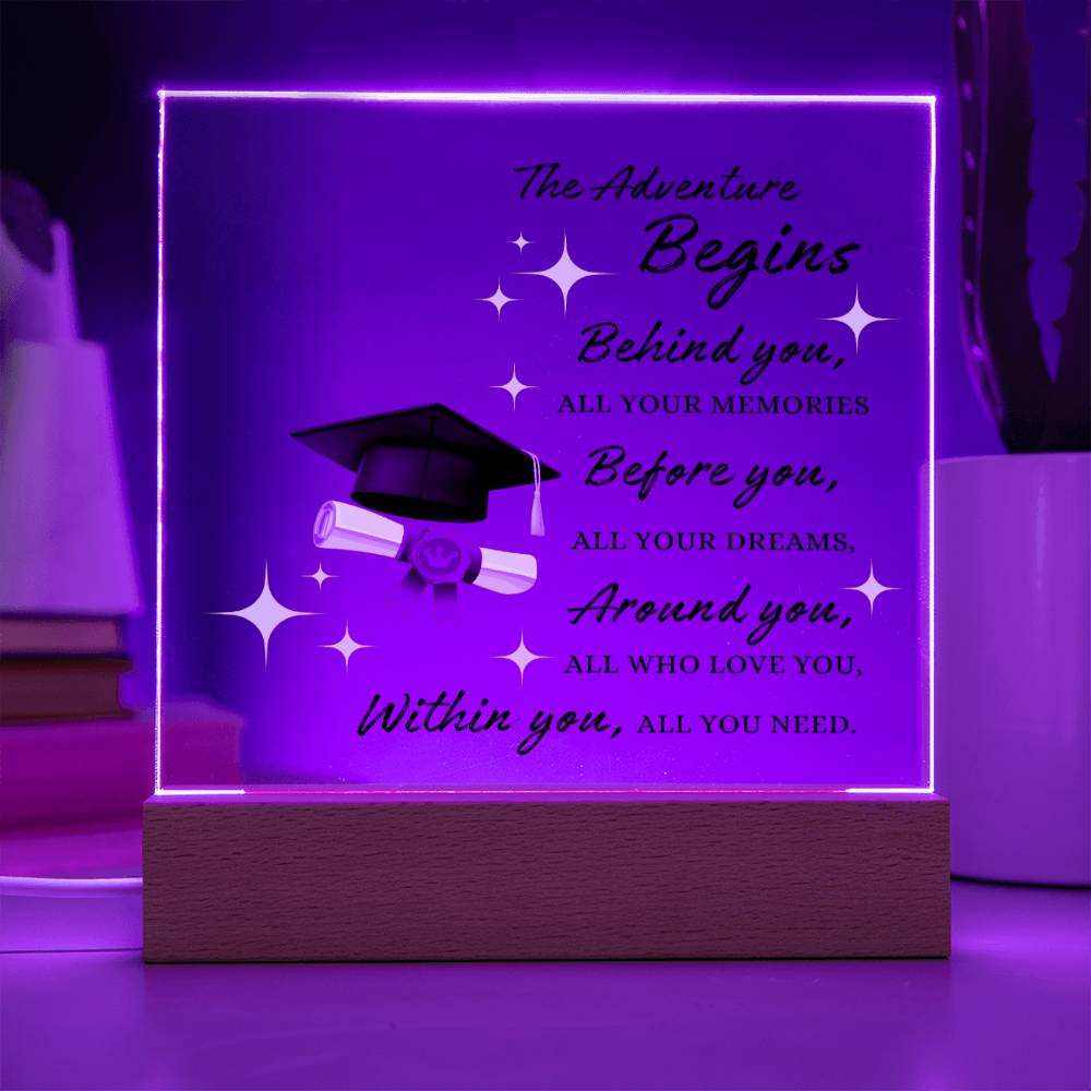 Graduation Gift for Her, Acrylic Square Plaque, High School College MBA Masters Bachelor Doctorate Degree Gift, Graduation Decor for Men or Women
