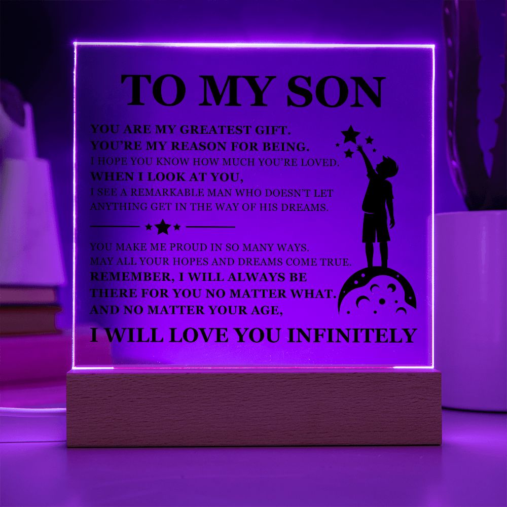 Square Acrylic Plaque - To My Son "You Are My Greatest Gift"