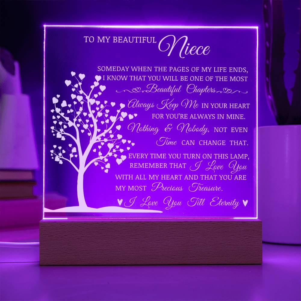 To My Beautiful Niece, You Are My Most Precious Treasure, Acrylic Plaque