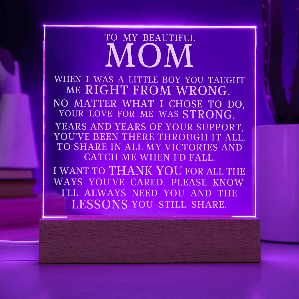 To My Beautiful Mom, Acrylic Plaque