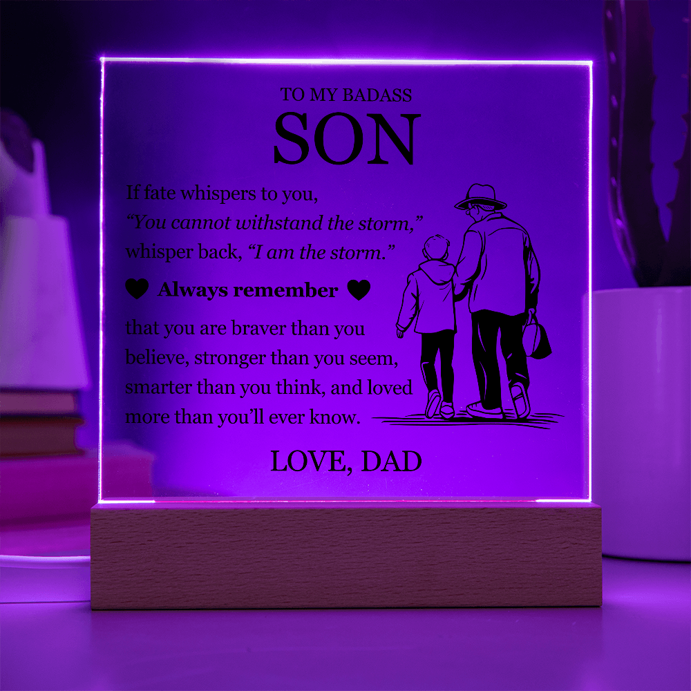 Square Acrylic Plaque - To My Son "Always Remember"