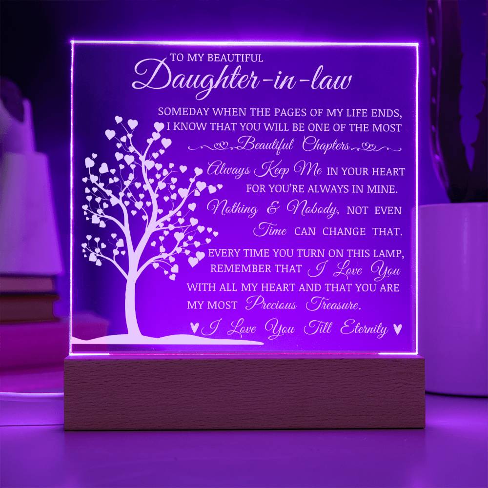 To My Beautiful Bonus Daughter, You Are My Most Precious Treasure, Acrylic Plaque