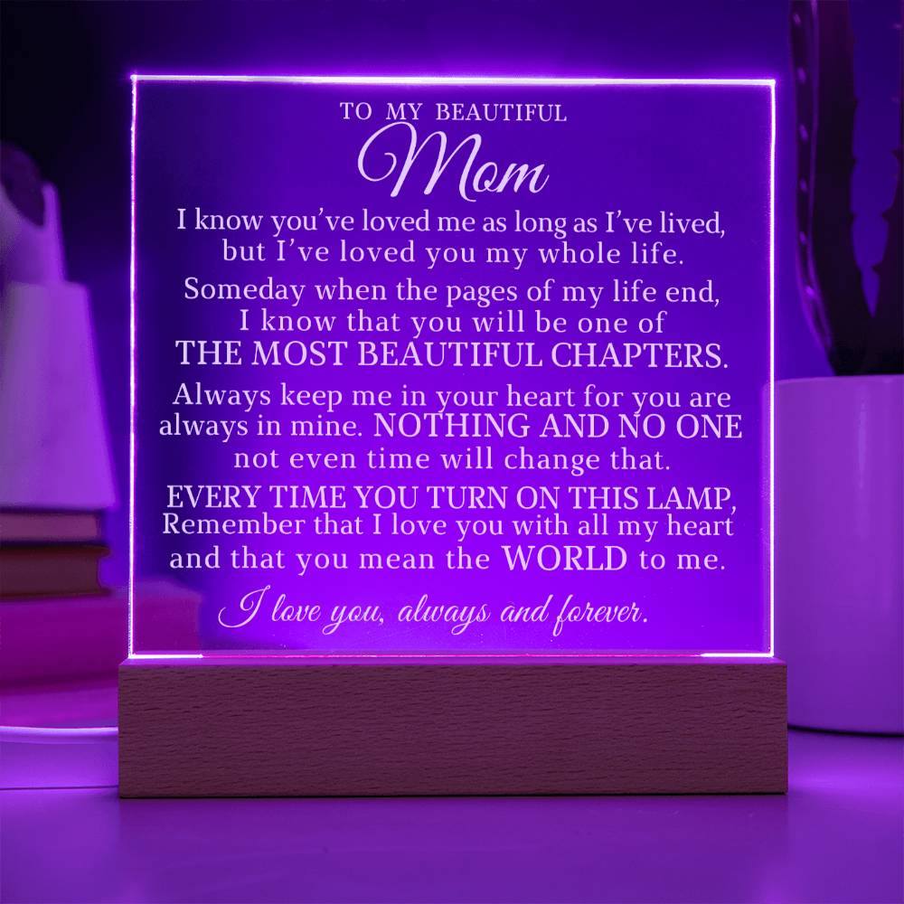 To My Mom "I've Loved You My Whole Life" Acrylic Plaque