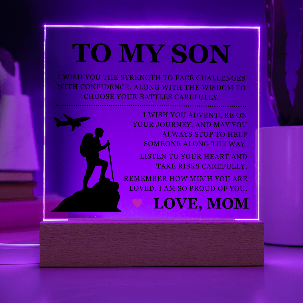 Square Acrylic Plaque - To My Son "I Am So Proud Of You"