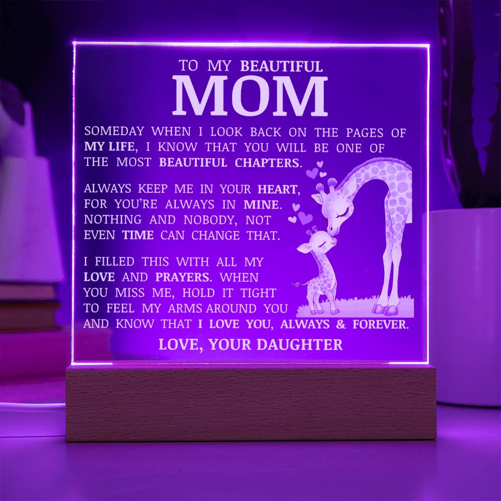 To My Beautiful Mom, Acrylic Plaque