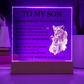 Square Acrylic Plaque - To My Son "Never Forget That I Love You"