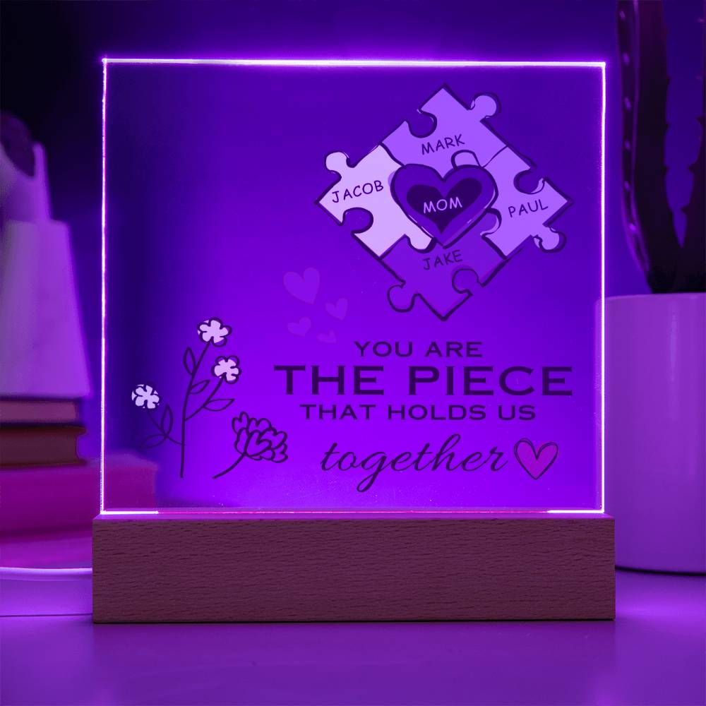 Customized Gift for Mom, Acrylic Square Plaque, Mom of The Year, Unique Personalized Gift From Son or Daughter, Cute Thoughtful Idea for Mother