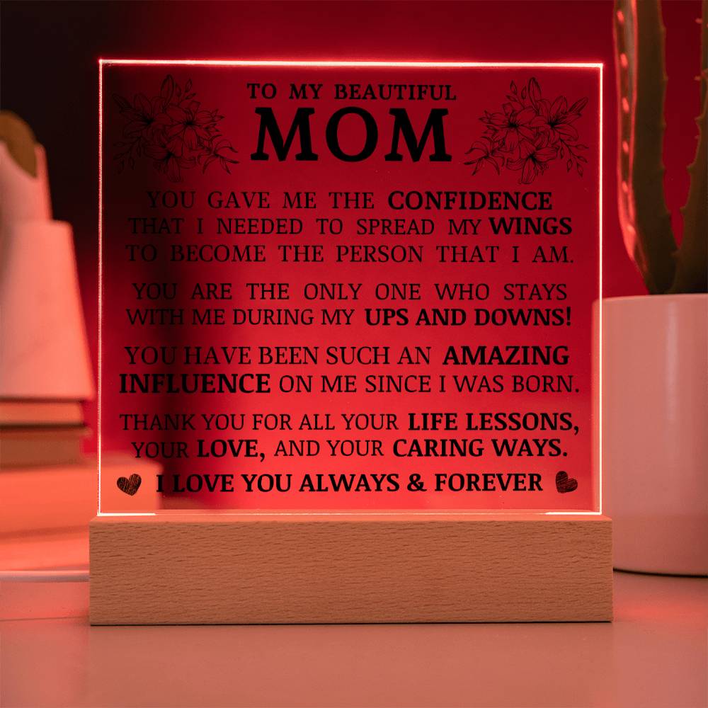 To My Beautiful Mom, Acrylic Plaque