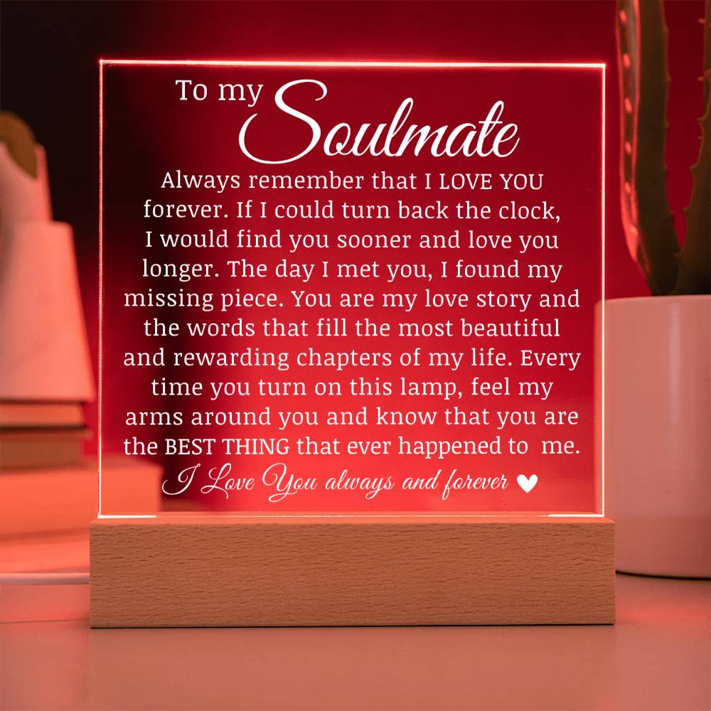 To My Soulmate, Acrylic Plaque