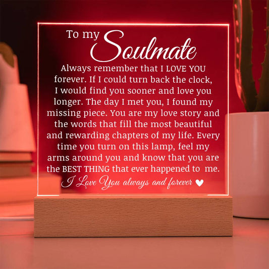 To My Soulmate, Acrylic Plaque