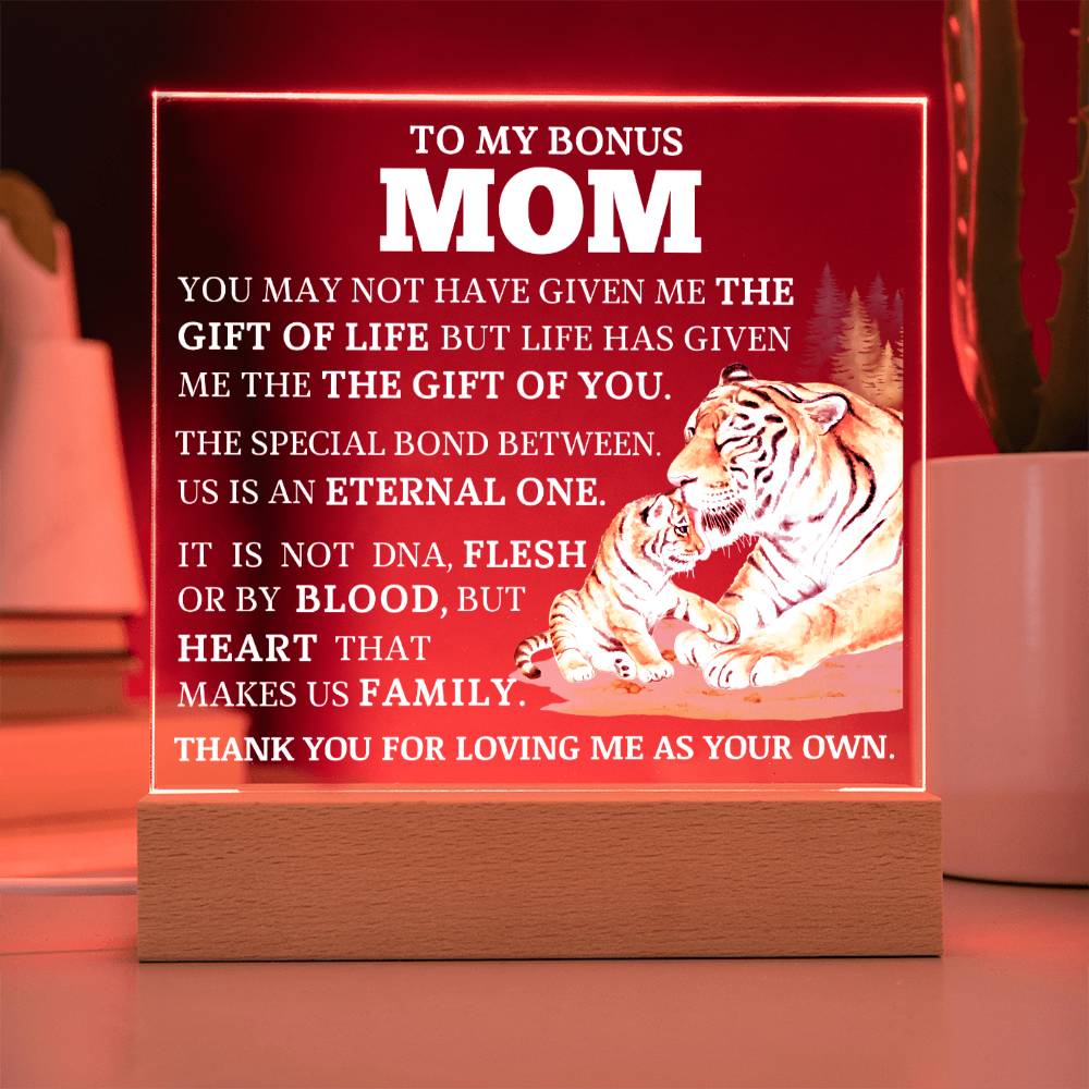 To My Bonus Mom "Gift of You" Acrylic Plaque