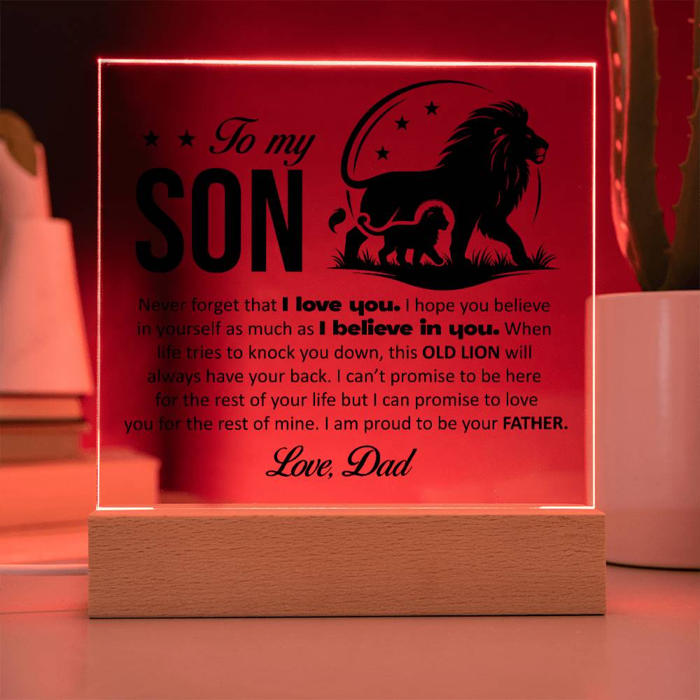 To My Son, Acrylic Plaque