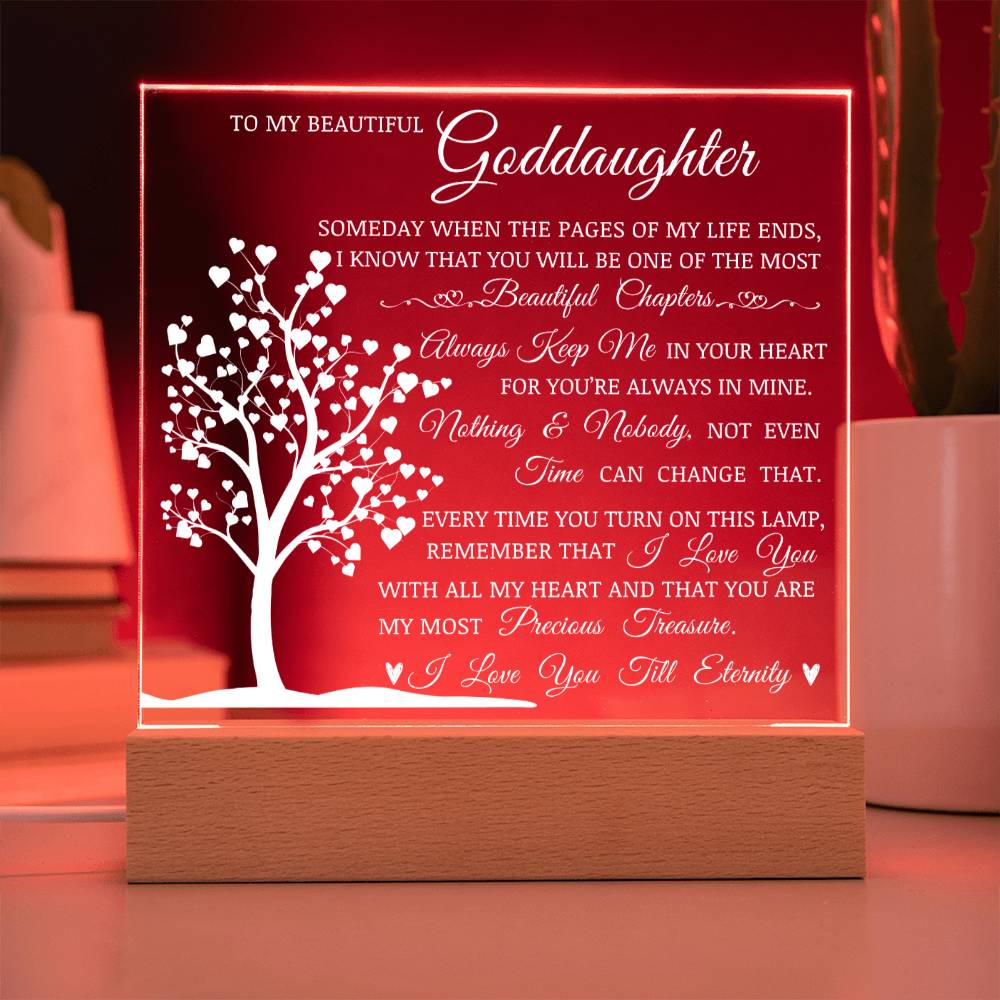 To My Beautiful Goddaughter, You Are My Most Precious Treasure, Acrylic Plaque