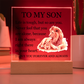 Acrylic Square Plaque - To My Son "Life is Tough, But so are you"