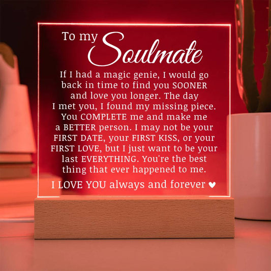 To My Soulmate, Acrylic Plaque