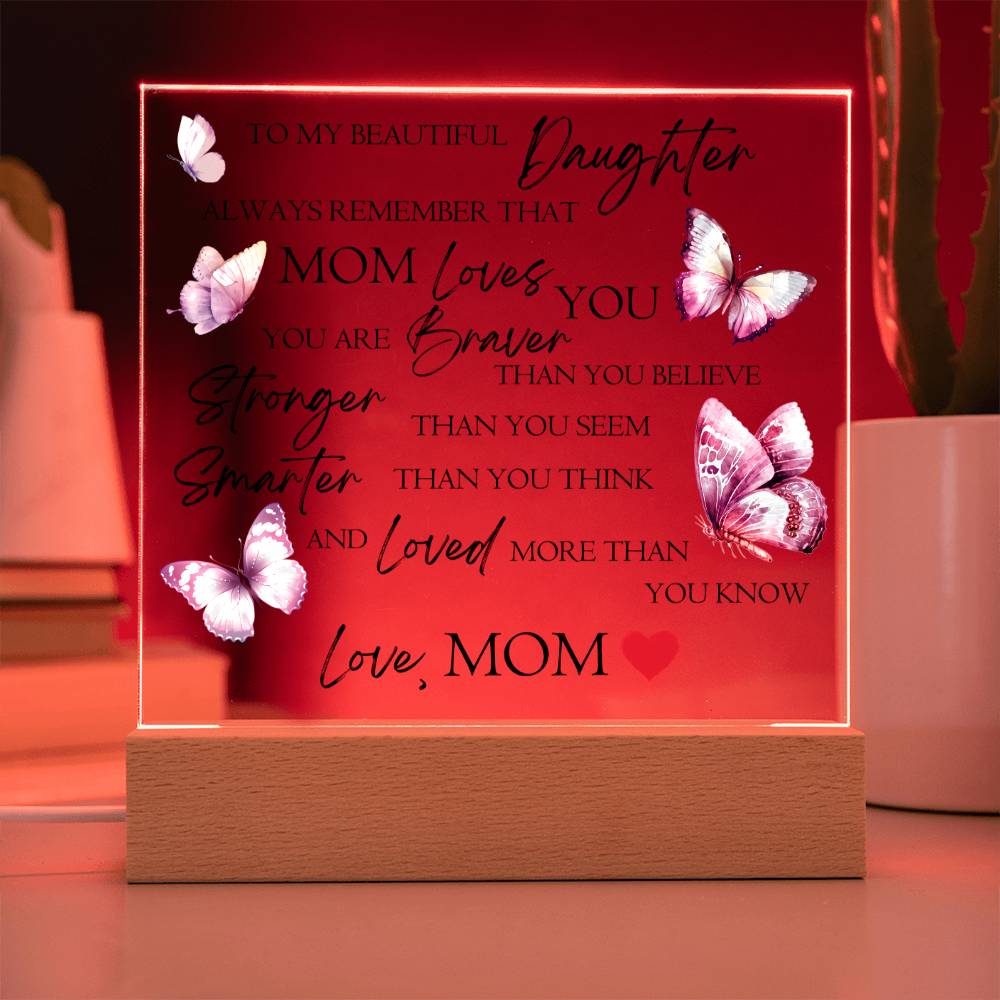 Mom Loves You Acrylic Plaque