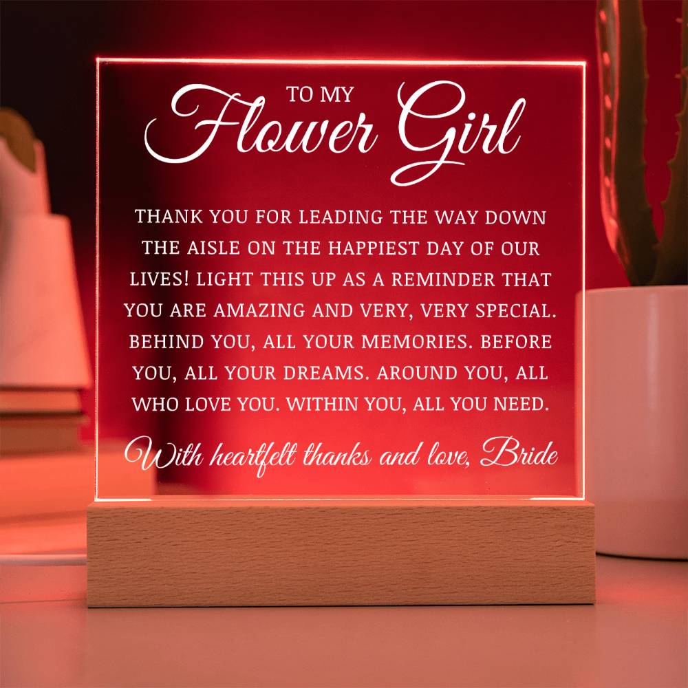 To My Flower Girl, Acrylic Plaque