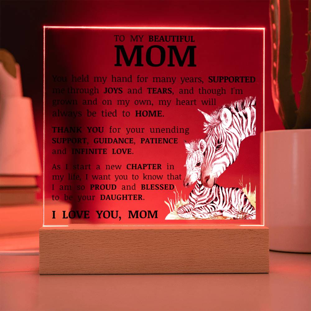 To My Beautiful Mom, Acrylic Plaque