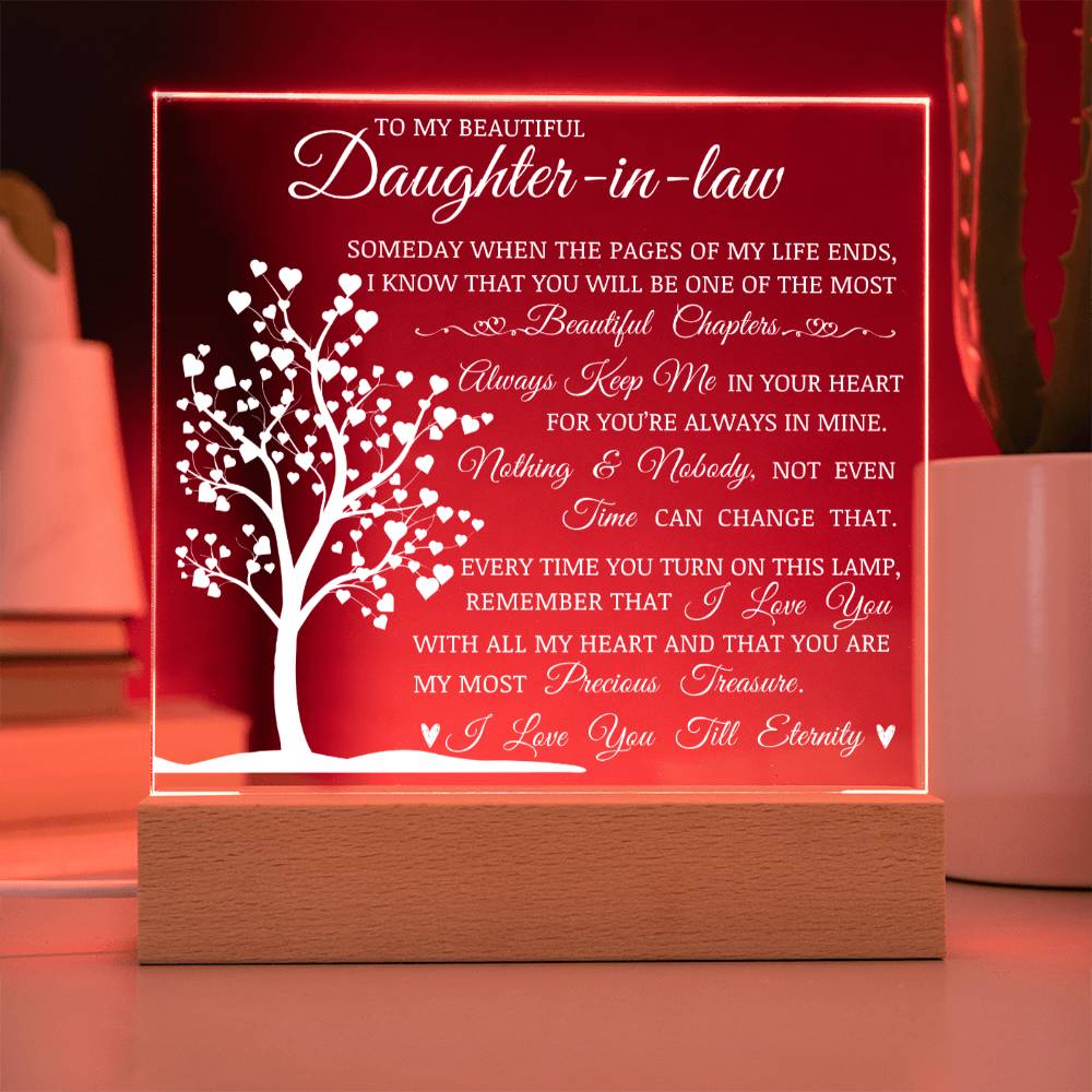 To My Beautiful Bonus Daughter, You Are My Most Precious Treasure, Acrylic Plaque