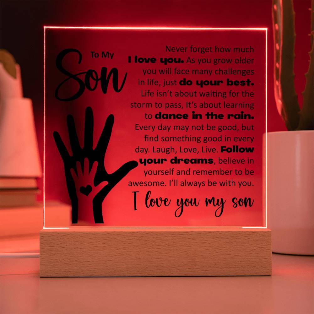 To My Son, Acrylic Plaque