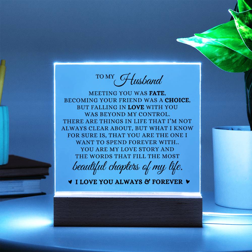 To My Husband "Falling In Love With You Acrylic Plaque