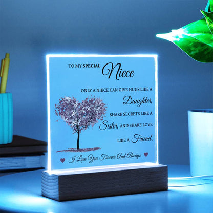 Acrylic Square Plaque - To My Special Niece
