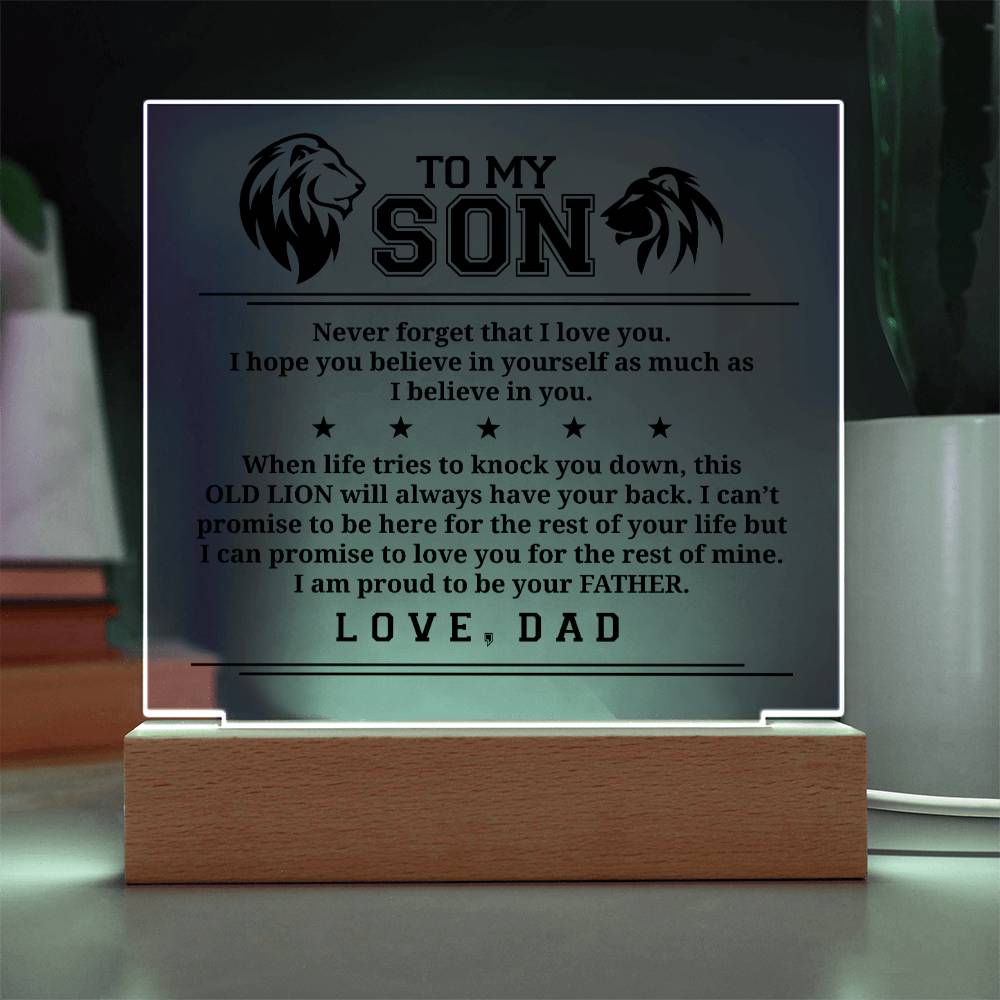 To My Son, Acrylic Plaque