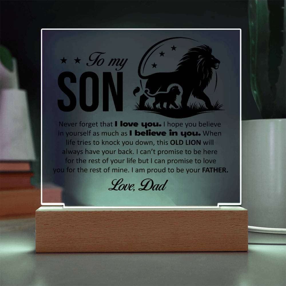 To My Son, Acrylic Plaque
