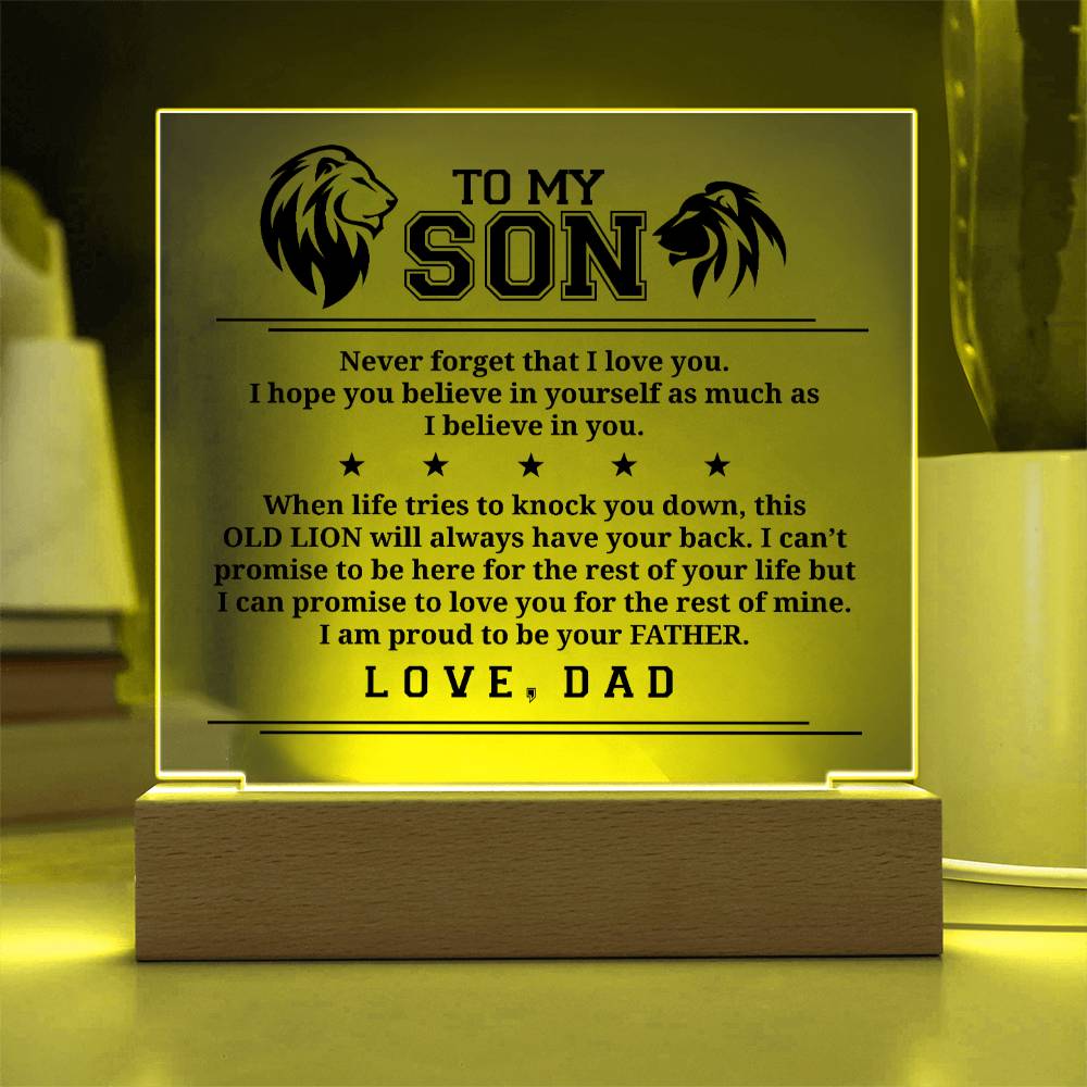 To My Son, Acrylic Plaque