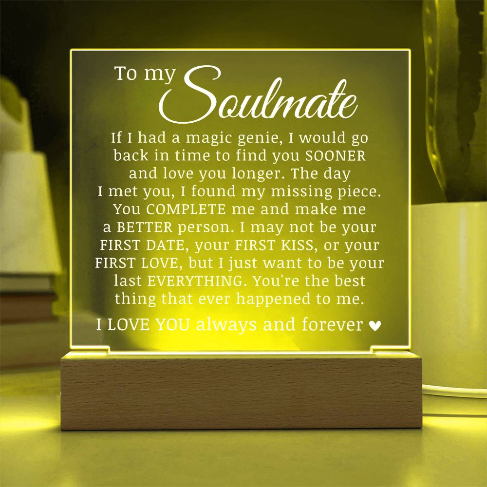 To My Soulmate, Acrylic Plaque