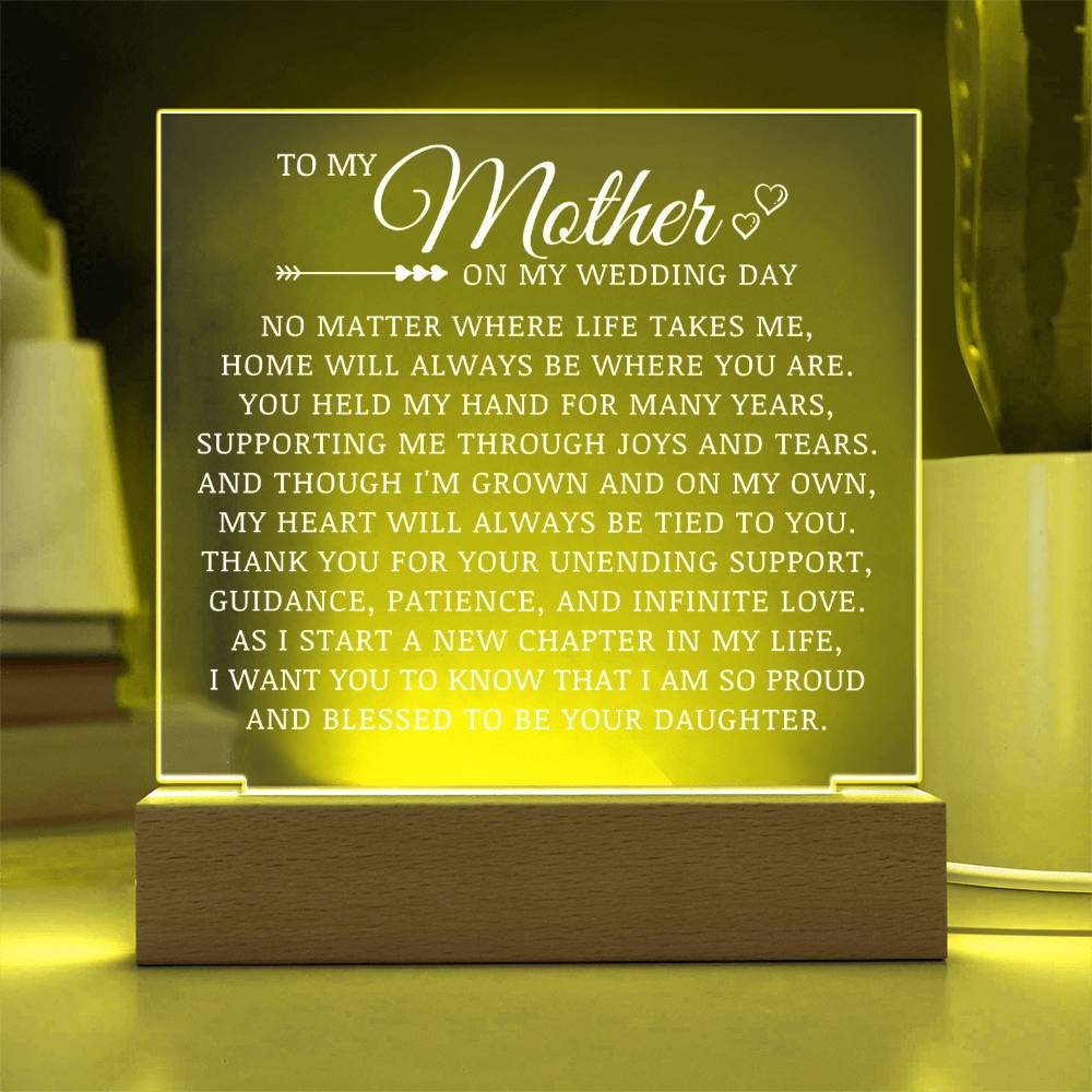 To My Mother on My Wedding Day, Acrylic Plaque