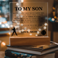 Square Acrylic Plaque - To My Son "I Will Always Be Your No. 1 Fan"