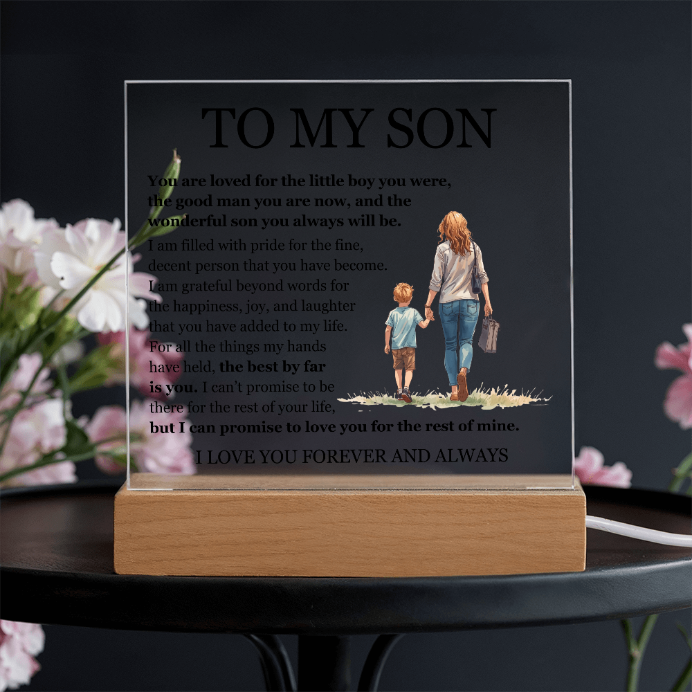 Acrylic Square Plaque - To My Son "The Best By Far is You"