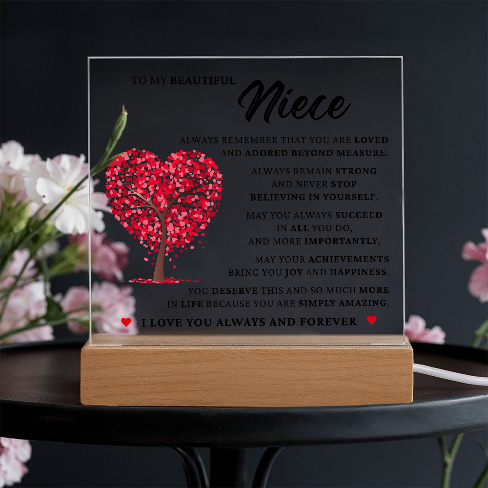 Acrylic Square Plaque - To My Beautiful Niece "You Are Simply Amazing"