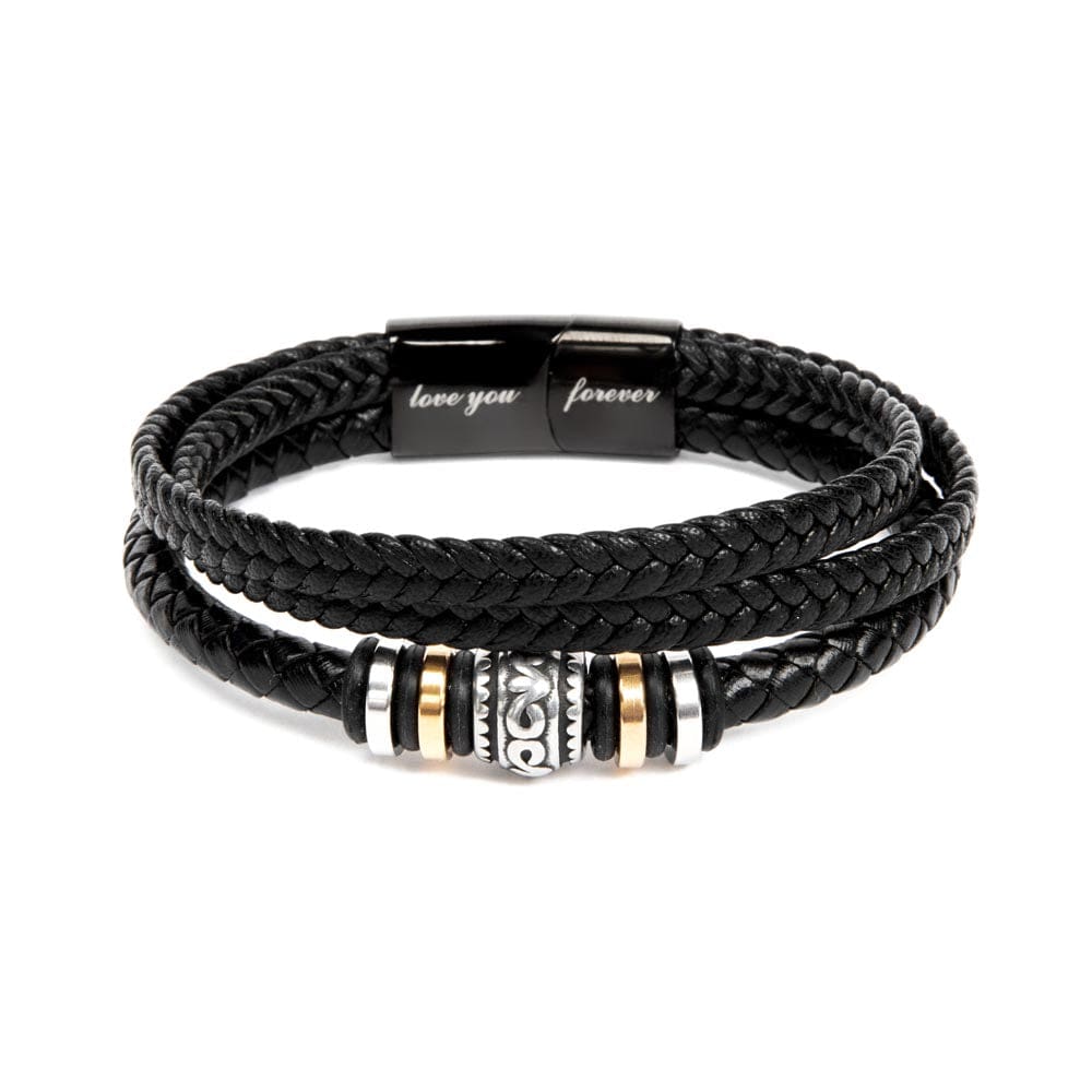 To My Bonus Dad, Vegan Leather Bracelet, Father's Day Gift, Birthday Christmas Gift Idea