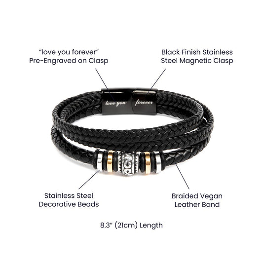 Love You Forever Bracelet - To My Amazing Grandson "Never Forget How Much I Love You"