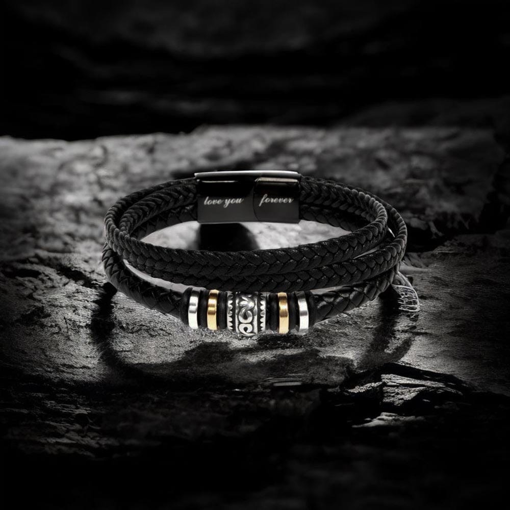 To My Bonus Dad, Vegan Leather Bracelet, Father's Day Gift, Birthday Christmas Gift Idea