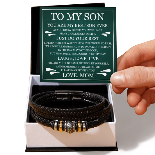 Love You Forever Bracelet - To My Son "You Are My Best Son Ever"