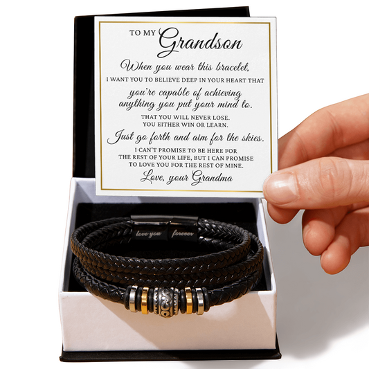 Love You Forever Bracelet - To My Grandson "Just Go Forth and Aim for The Skies"