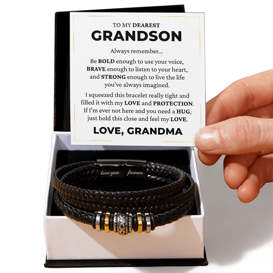 Love You Forever Bracelet - To My Dearest Grandson "Feel My Love"