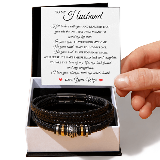 Love You Forever Bracelet - To My Husband "I Love You Always with My Whole Heart"