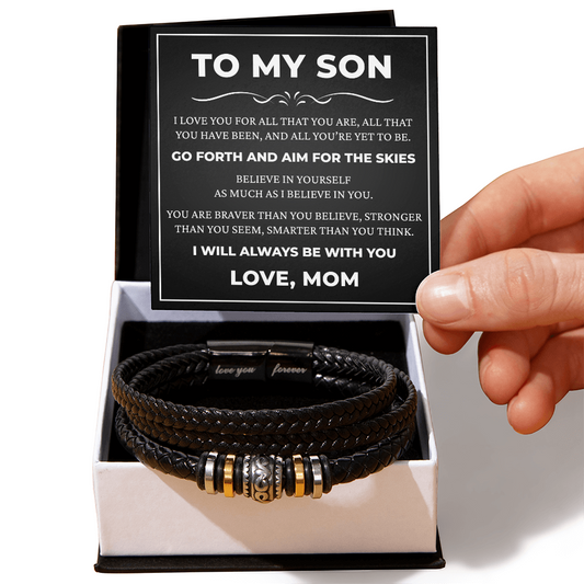 Love You Forever Bracelet - To My Son "Go Forth and Aim for the Skies"