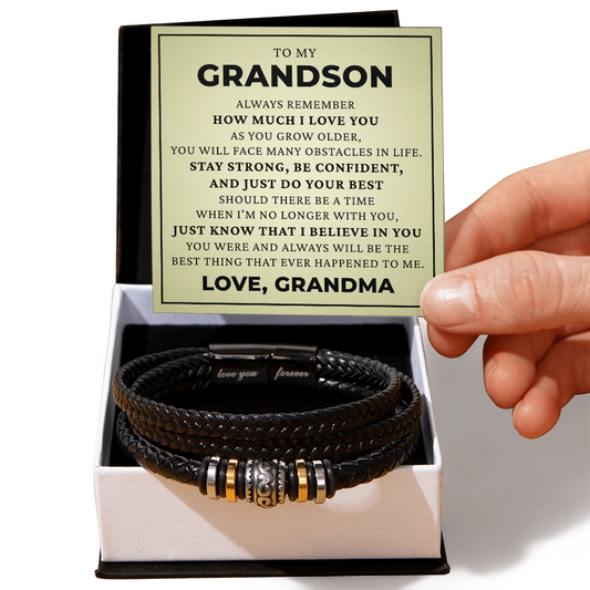 Love You Forever Bracelet - To My Grandson "Just Do Your Best"