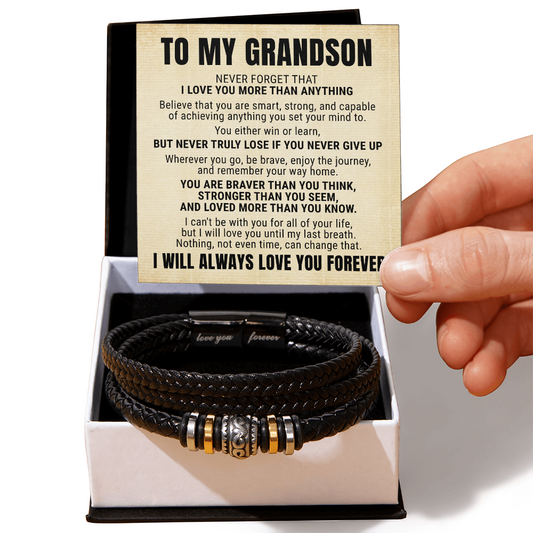 Love You Forever Bracelet - To My Grandson "I Love You More Than Anything"