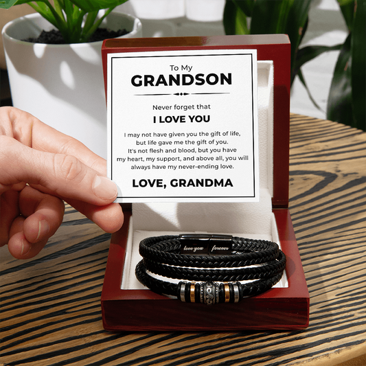 Love You Forever Bracelet - To My Grandson "I Love You"