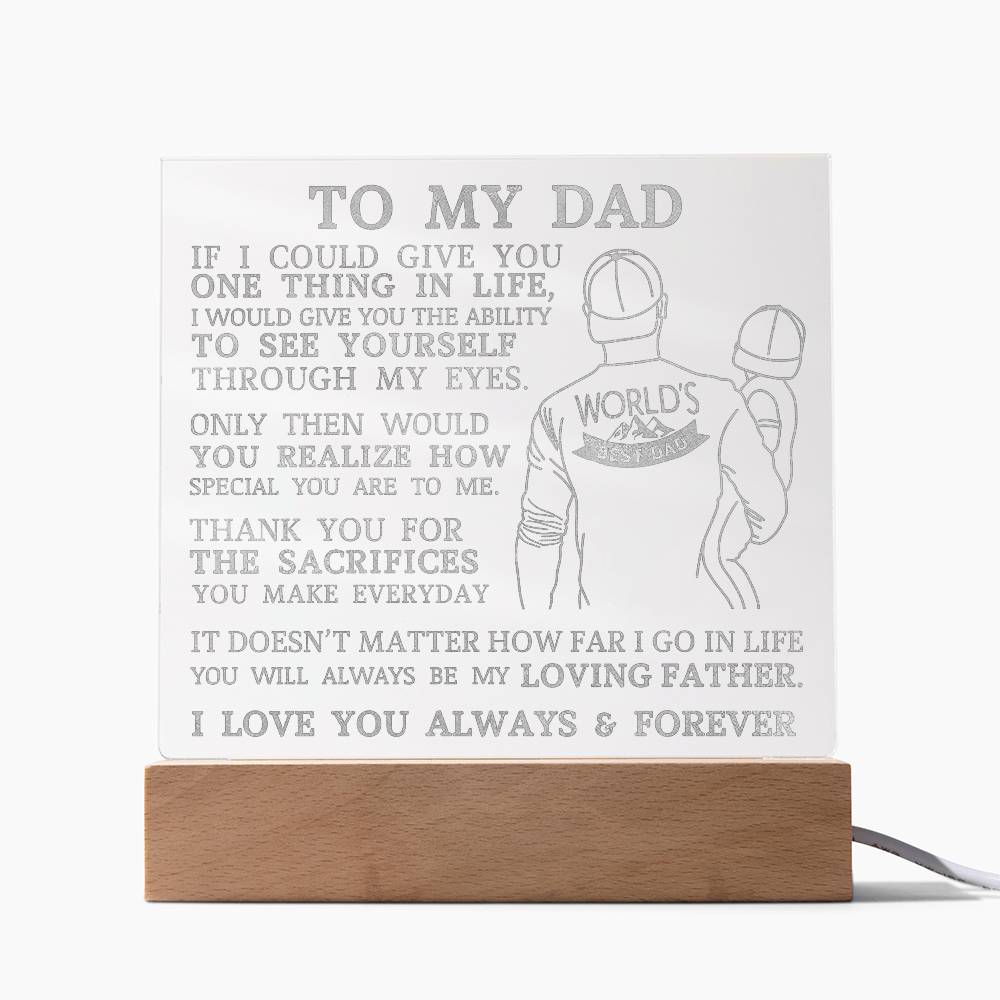 To My Dad, World's Best Dad, Engraved Acrylic Plaque