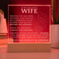 To My beautiful Wife, Engraved Acrylic